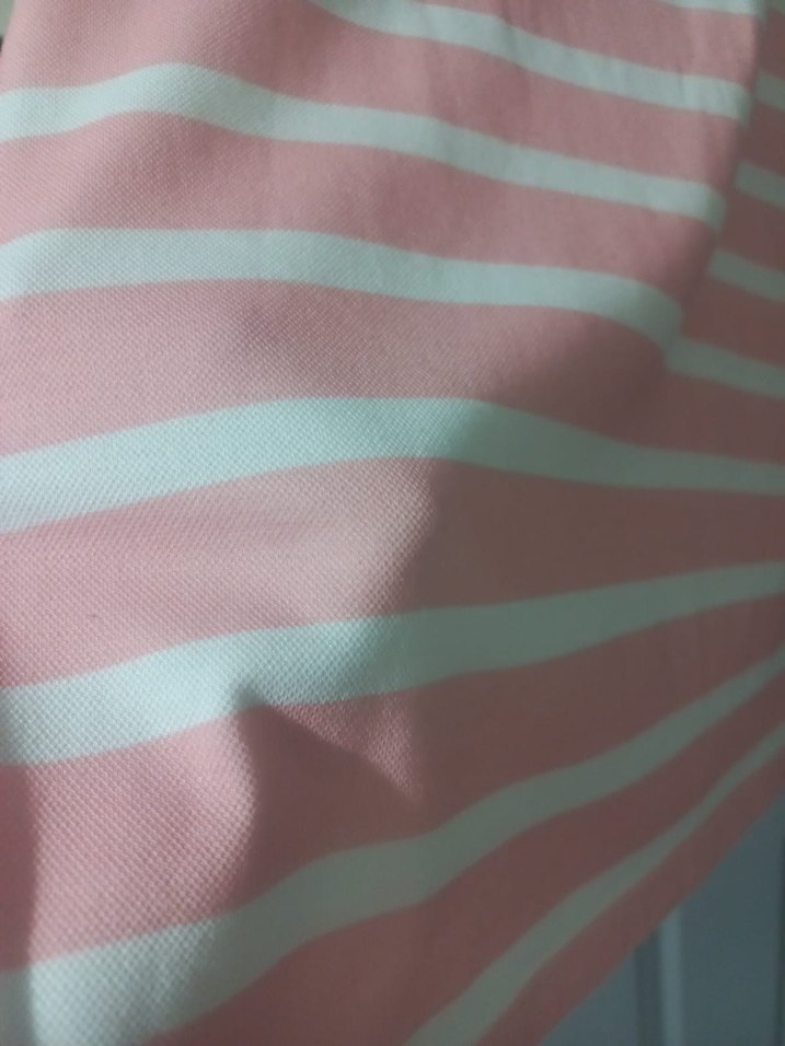 Pembe Çizgili Kısa Kollu Elbise - Görsel 3