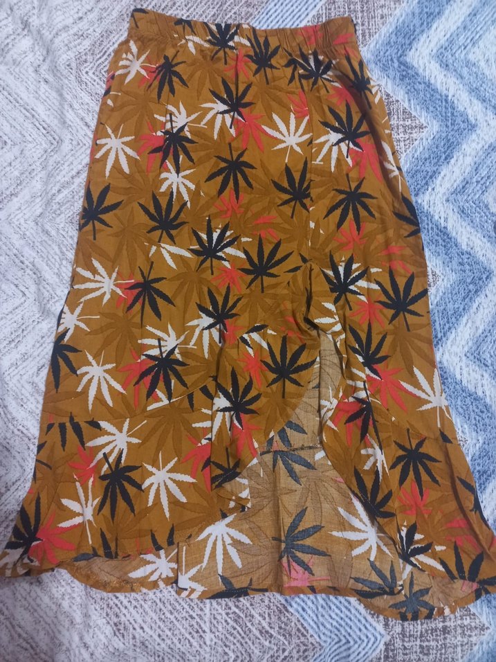 Kadın Kahverengi Uzun Bağlama Desenli Etek - Görsel 2