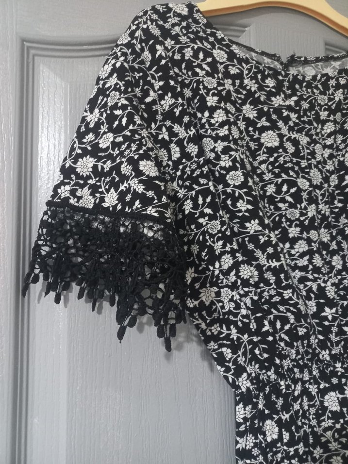 Dantel Detaylı Uzun Bohem Elbise - Görsel 2