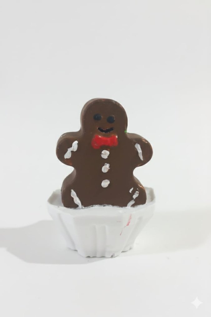 Renkli atkı ve şapkalı beyaz kardan adam figürü - Görsel 4