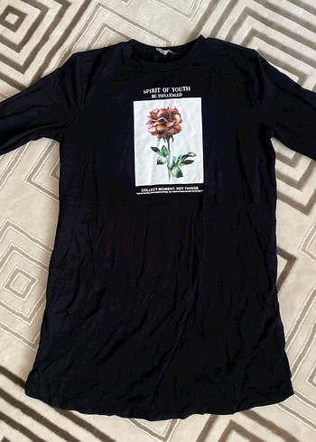 Pamuklu Siyah Baskılı Sweatshirt
