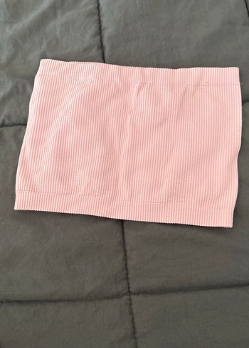 Pastel Pembe straplez buluz
