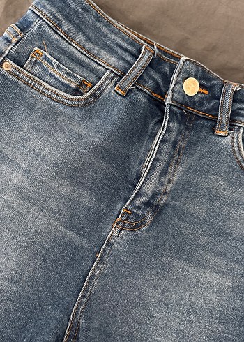 34 Beden Kadın Mavi Mini Denim Şort
