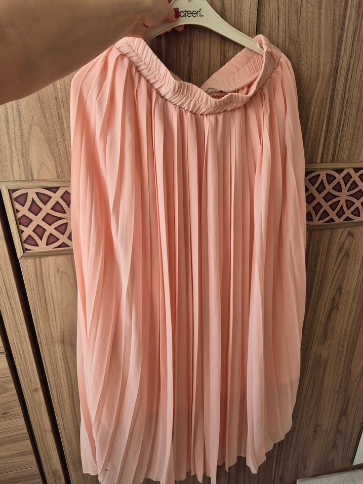 Pembe Pilili Uzun Kadın Etek - Görsel 2