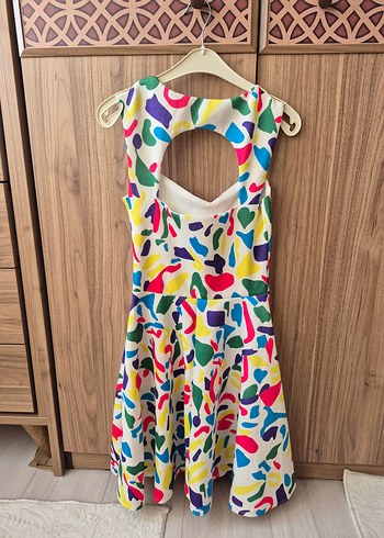 Renkli Mini Desenli Fırfırlı Kadın Elbise - Görsel 2