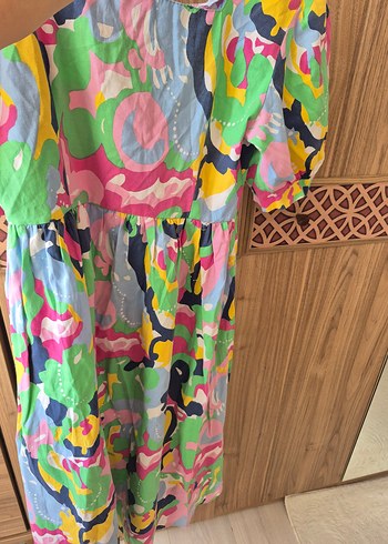 Kadın Çok Renkli Mini Bağlama Desenli Elbise - Görsel 2