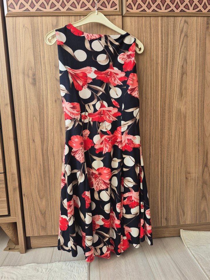 Çiçek Desenli Renkli kısa Bohem Elbise - Görsel 3