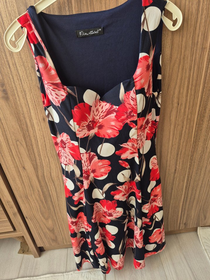 Çiçek Desenli Renkli kısa Bohem Elbise - Görsel 2