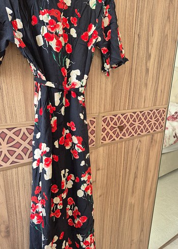 Çiçek Desenli Uzun Bohem Elbise - Görsel 2