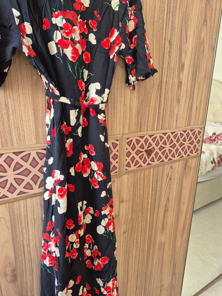 Çiçek Desenli Uzun Bohem Elbise - Görsel 2