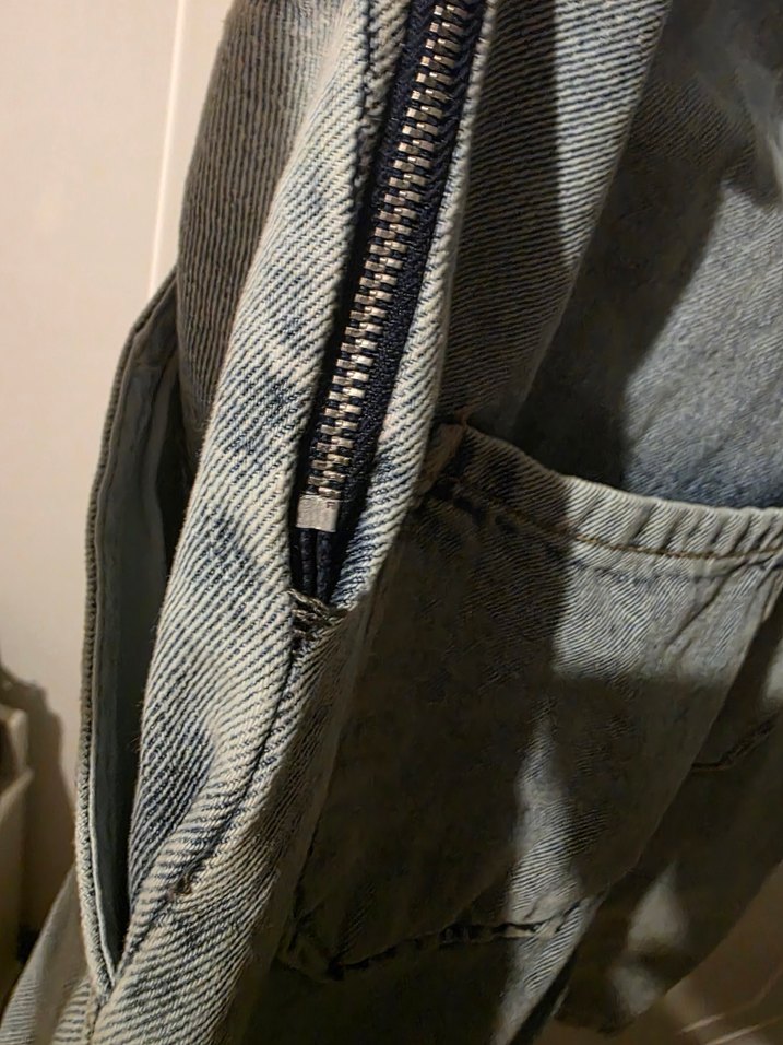 Kızlar için Gri Bol Kesim Denim Salopet - Görsel 5