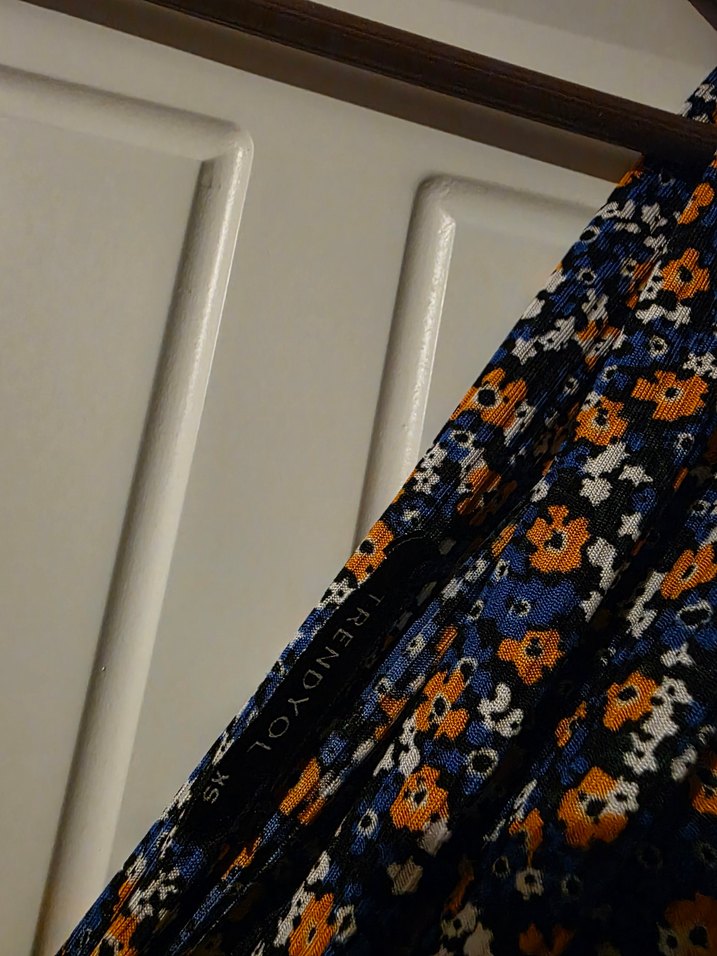 Çiçek Desenli Drapeli Mini Elbise - Görsel 3