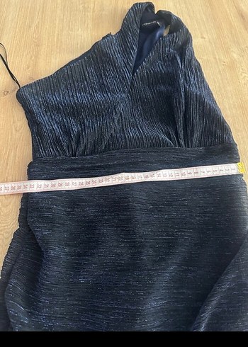 Lacivert Yılan Desenli Mini Drapeli Elbise - Görsel 5