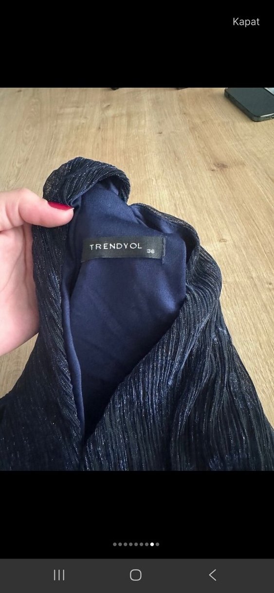 Lacivert Yılan Desenli Mini Drapeli Elbise - Görsel 4