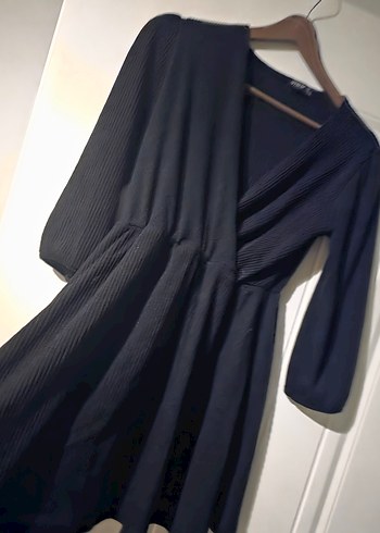 Siyah Midi Boy Salaş Kadın Elbise - Görsel 2