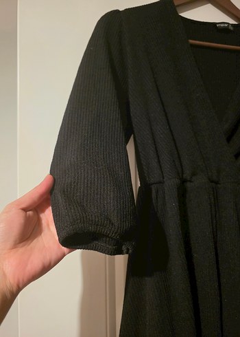 Siyah Midi Boy Salaş Kadın Elbise - Görsel 3