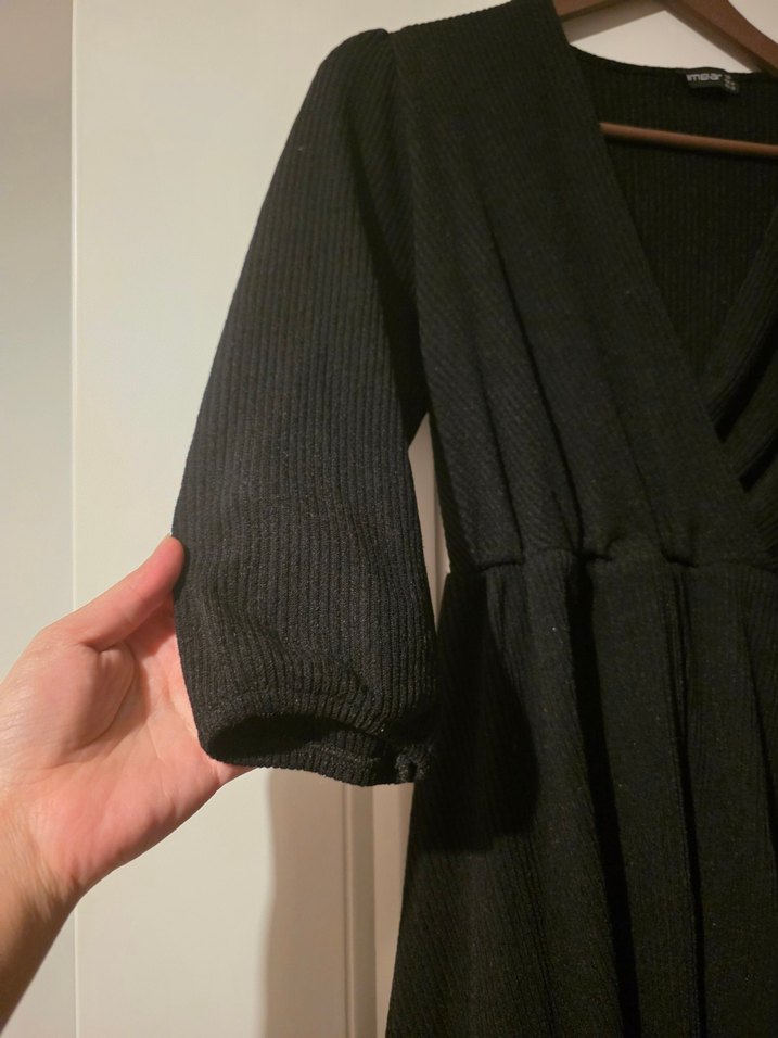 Siyah Midi Boy Salaş Kadın Elbise - Görsel 3