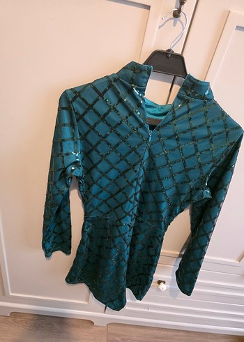 İçin Parlak Turkuaz Yılan Desenli tulum - Görsel 4