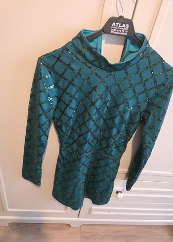 İçin Parlak Turkuaz Yılan Desenli tulum - Görsel 2