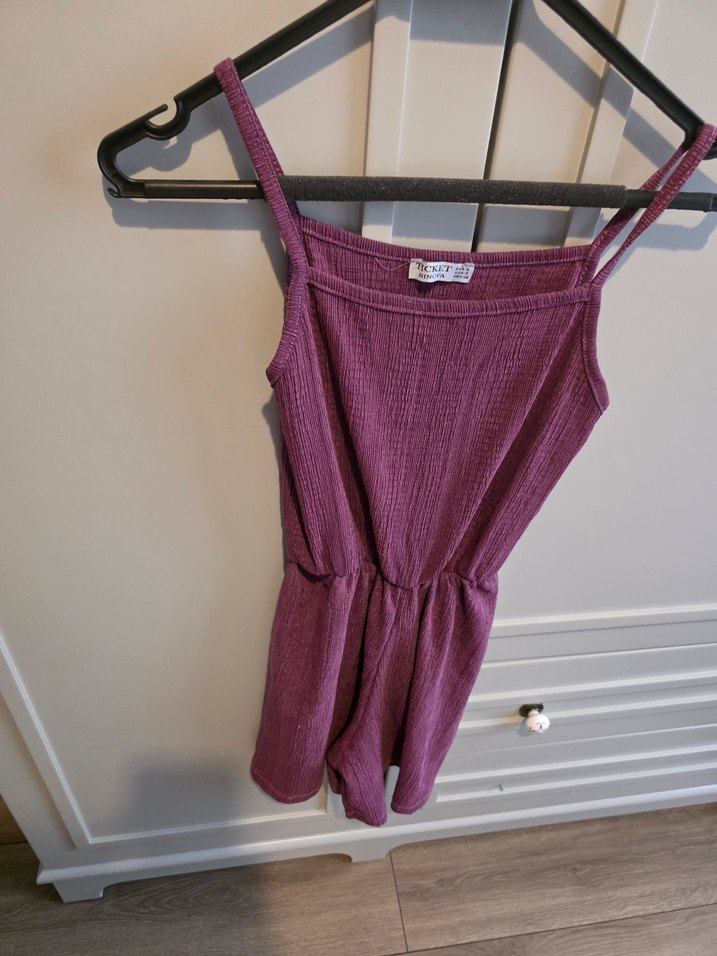 Bordo Triko Mini Askılı Tulum - Görsel 2