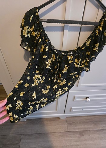 Kadın Straplez Volanlı Mini Bluz - Görsel 7