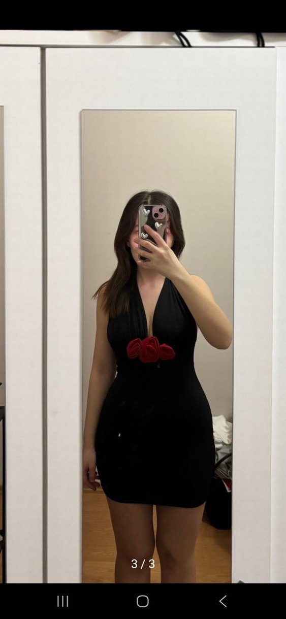 Kemer Detaylı Siyah Deri Mini Elbise - Görsel 3