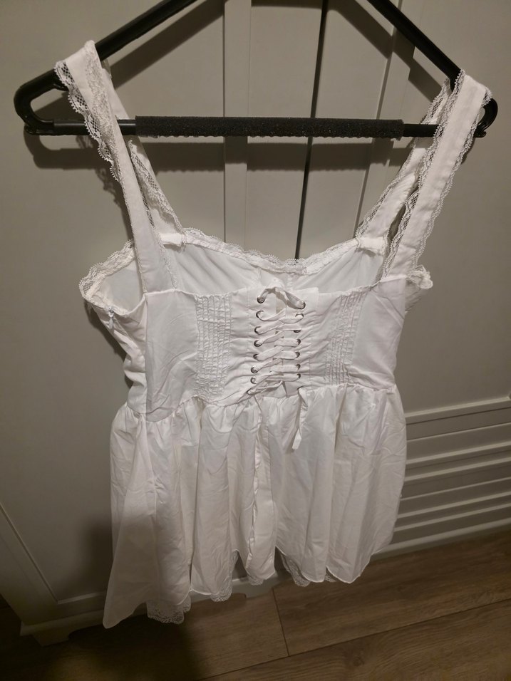 Beyaz Fitted Hemşire Korsesi Midi Boy - Görsel 2