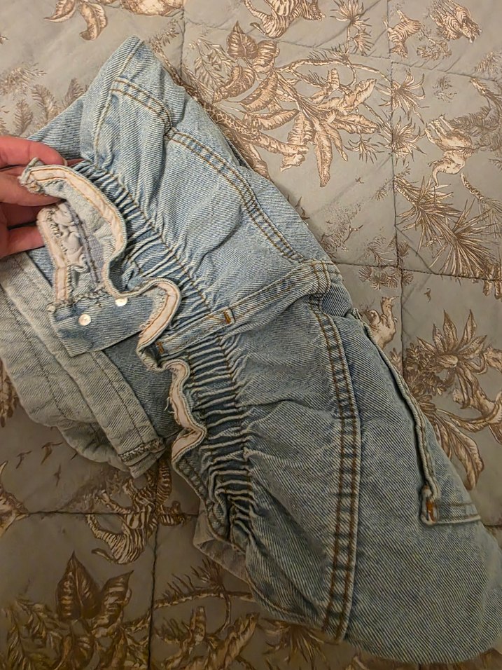 Düğmeli Bol Kesim Mini Kot Şort - Görsel 2