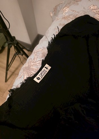 Drapeli Siyah Mini  Kısa Etek - Görsel 2