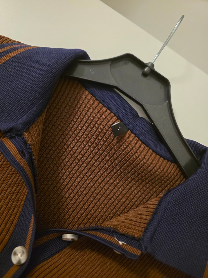 Düğmeli Kahverengi Midi Triko Elbise - Görsel 4