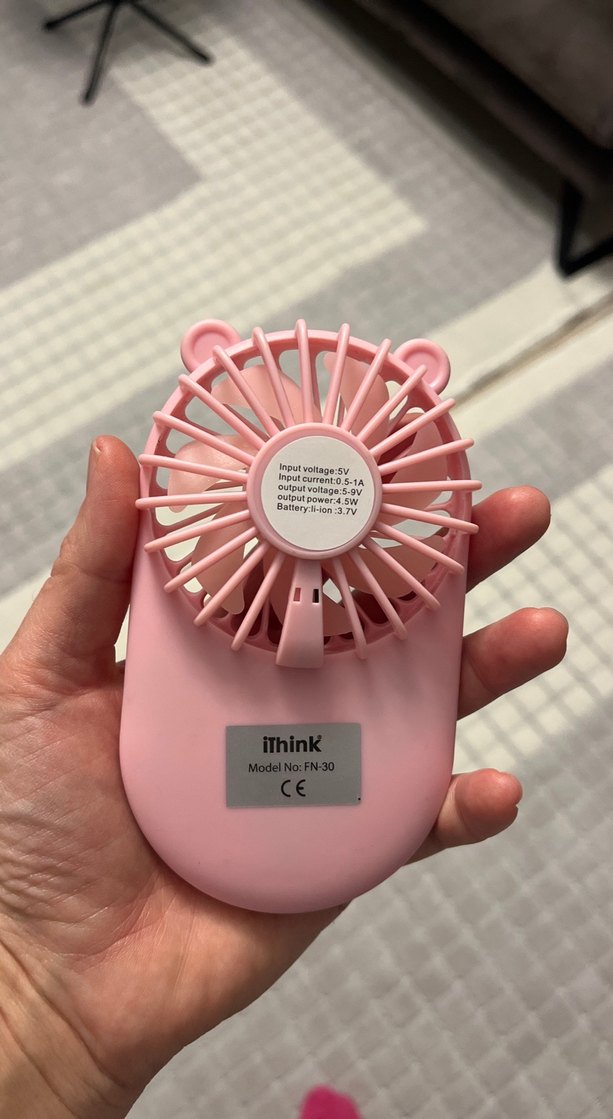 Pastel Pembe Mini Taşınabilir Fan - Görsel 2