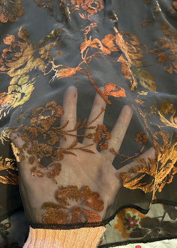 Bohem Tarzı Kahverengi Desenli otantik elbise - Görsel 5