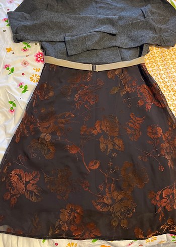 Bohem Tarzı Kahverengi Desenli otantik elbise - Görsel 7