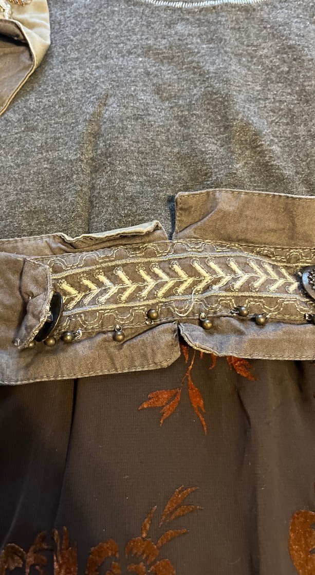 Bohem Tarzı Kahverengi Desenli otantik elbise - Görsel 4