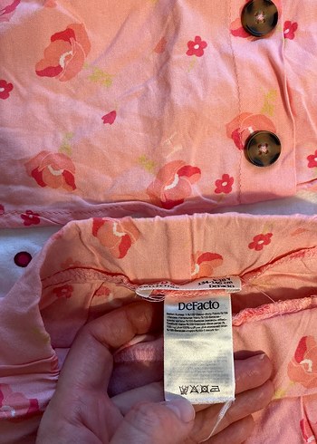 Düğmeli Pembe Kız şort- kolsuz Takımı - Görsel 2