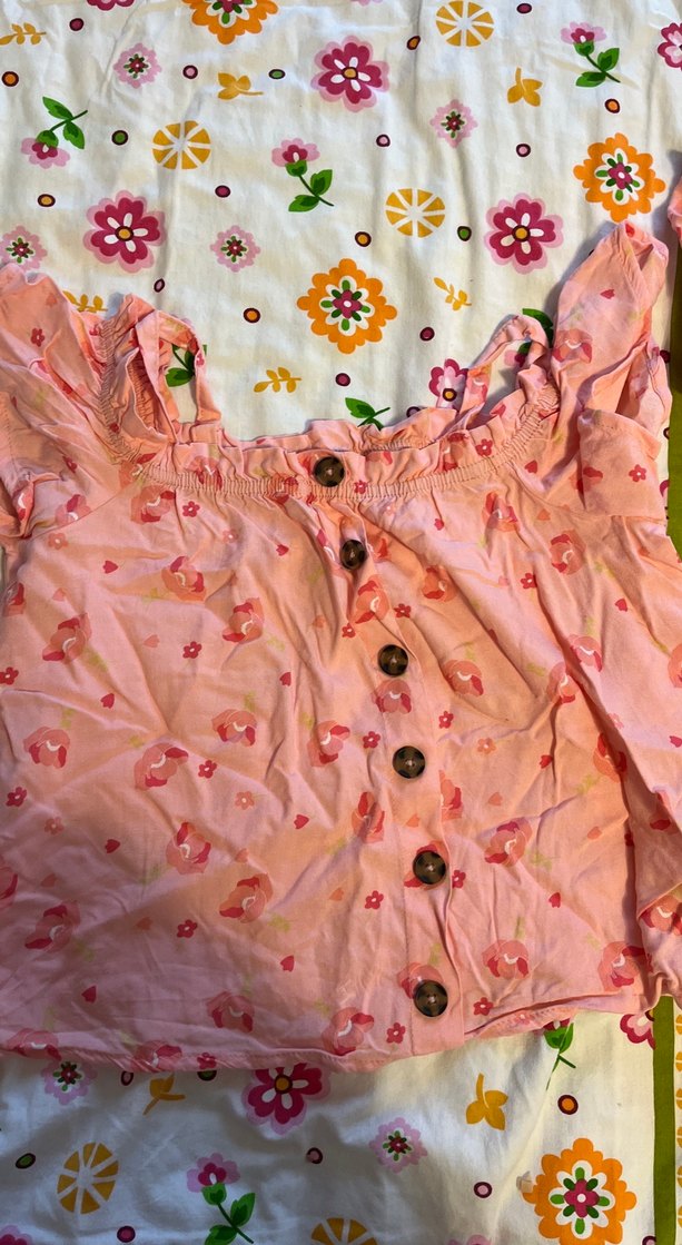 Düğmeli Pembe Kız şort- kolsuz Takımı - Görsel 3