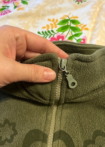 Kız Çocuk Yeşil Fermuarlı Polar Ceket - Görsel 3