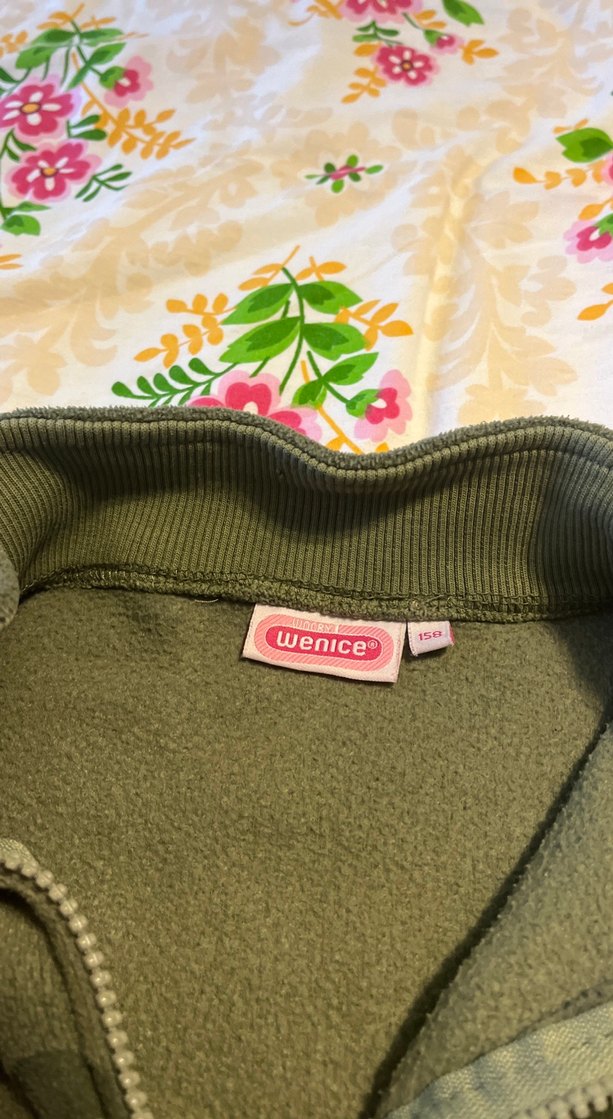 Kız Çocuk Yeşil Fermuarlı Polar Ceket - Görsel 4