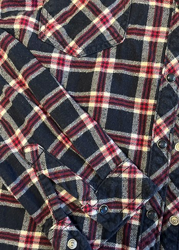 Kadın Çok Renkli Kareli Uzun Kollu Gömlek - Görsel 2