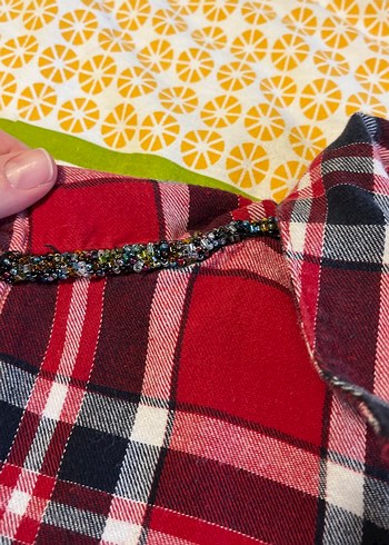 Kadın Kırmızı Ekose Gömlek - Görsel 2