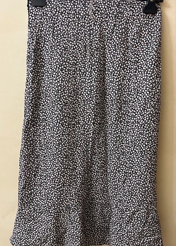 Kadın Siyah çiçekli Uzun Midi Etek - Görsel 2