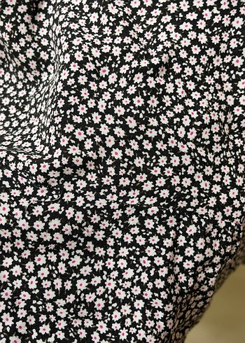 Kadın Siyah çiçekli Uzun Midi Etek - Görsel 3