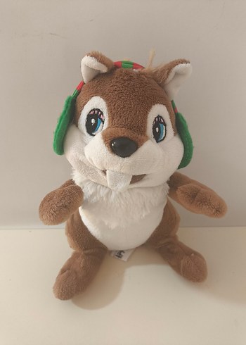 Renkli Kulaklıklı Kahverengi Sincap Peluş Oyuncak