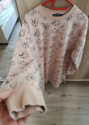 xl Beden Pembe Baskılı Hamile Tunik, Uzun Kollu