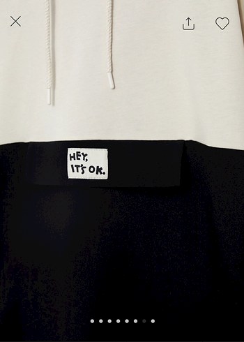 Kadın Siyah Beyaz Kapüşonlu Sweatshirt - Görsel 2