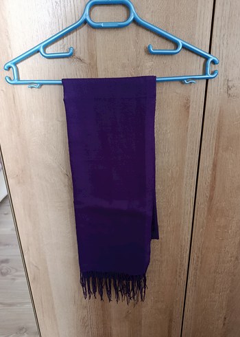 Mor İpek Dokulu Püsküllü Kadın Şalı - Görsel 2