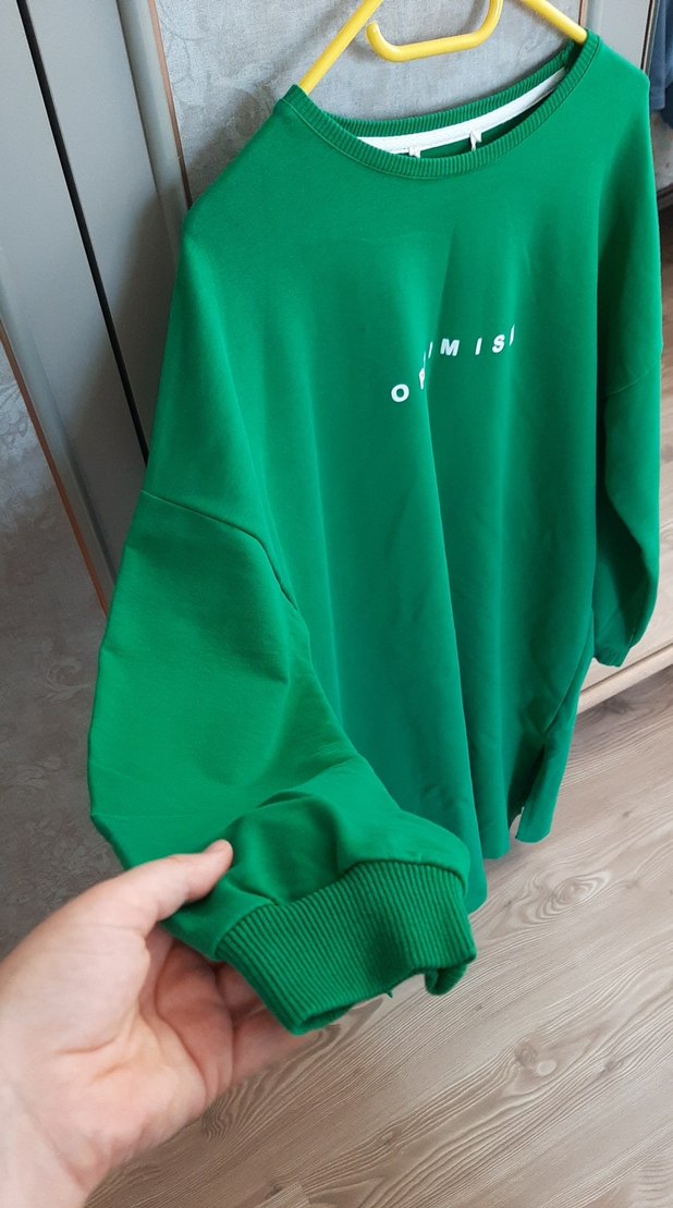 Uzun Kollu Yeşil Baskılı Tunik - Görsel 4