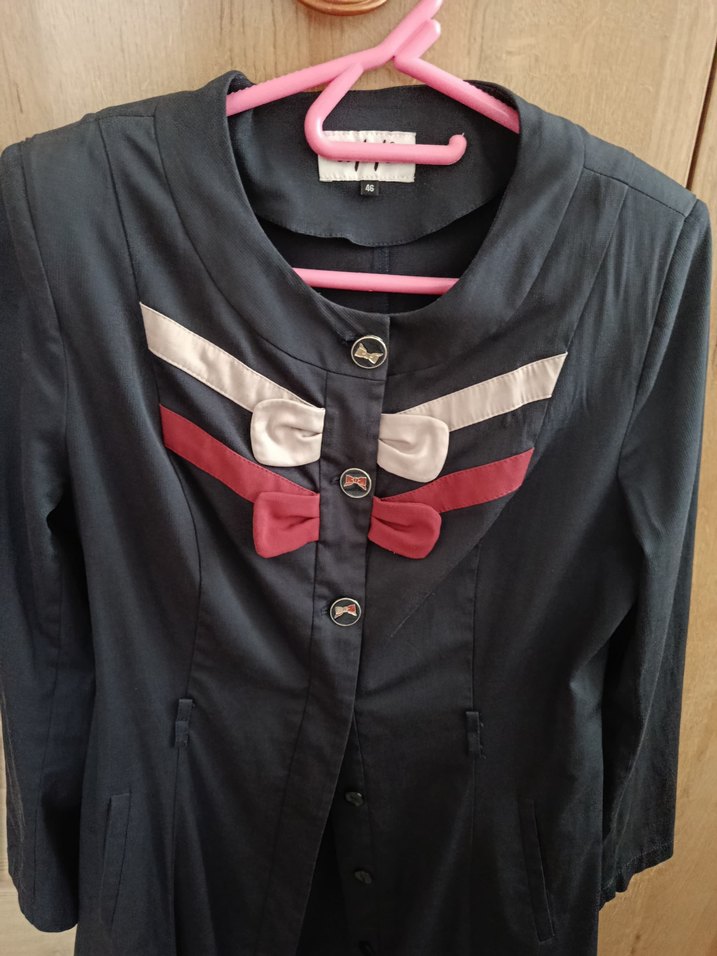 Düğmeli Uzun Mavi Kadın pardesü - Görsel 3