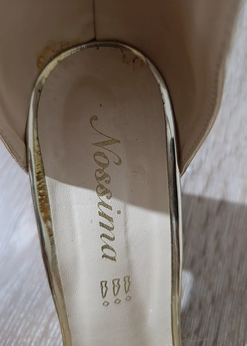 39 Beden Gold Parlak Kemerli Stiletto Kadın Ayakkabı
