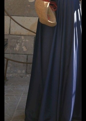 Lacivert Drapeli Uzun Yırtmaçlı Abiye Elbise - Görsel 5